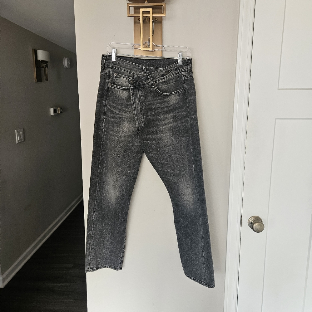 R13 Peyton Black Crossover Jeans Size 25 - Picture 5 of 16